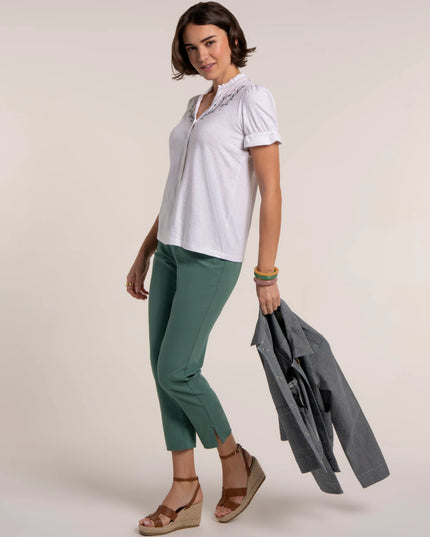 Isadora Embroidered Jersey Blouse