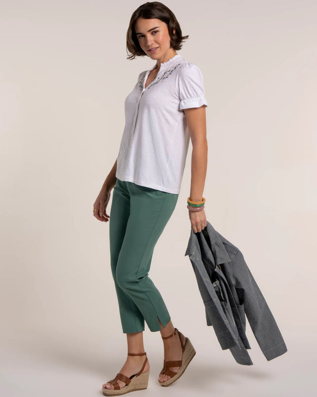 Isadora Embroidered Jersey Blouse