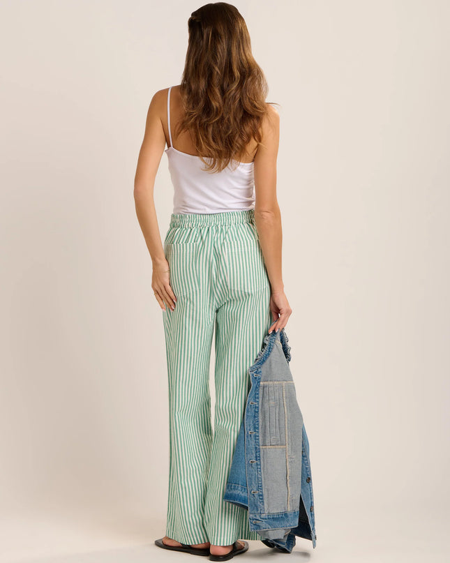 Phoebe Trouser - Green Stripe