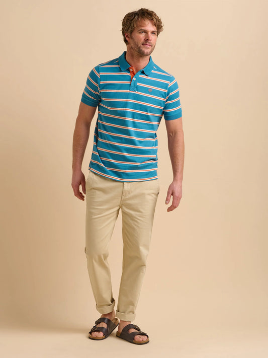 Blue Orange Stripe Polo