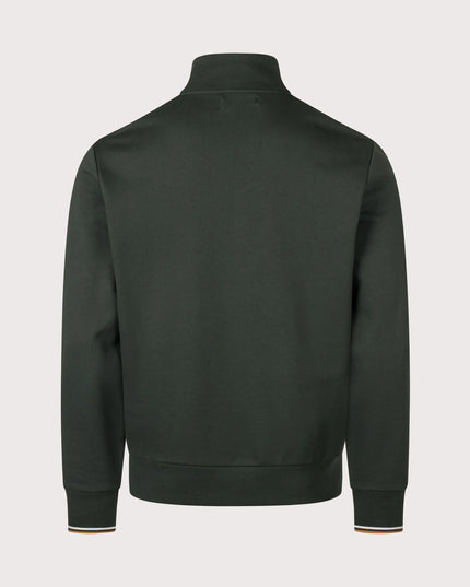 Half Zip Sweatshirt - Night Green/Dusky Blue/ Dark Caramel