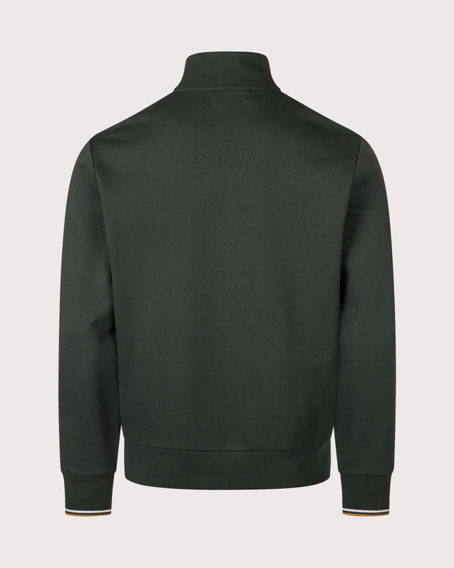 Half Zip Sweatshirt - Night Green/Dusky Blue/ Dark Caramel