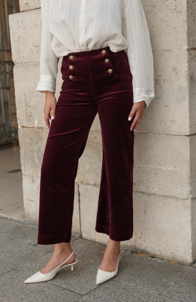 Victoria Corduroy Trouser - Burgundy