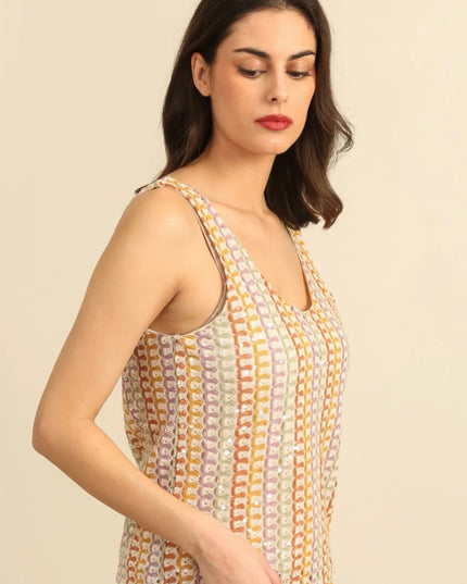 Millie Sequin Vest Top - Multi
