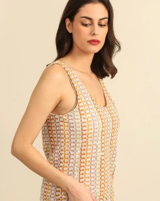 Millie Sequin Vest Top - Multi