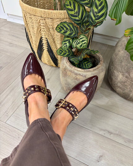 XTI Patent Ladies Pump - Burgundy