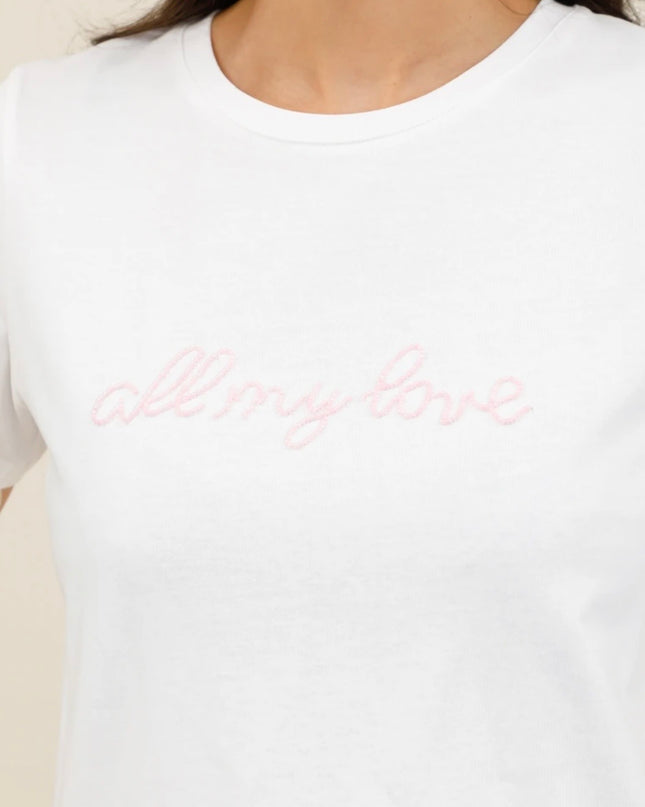 Jayne “All my love” Beaded T-Shirt - Pink