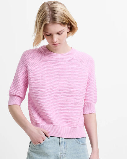 Lilly Mozart Short Sleeve Jumper - Light French Pink