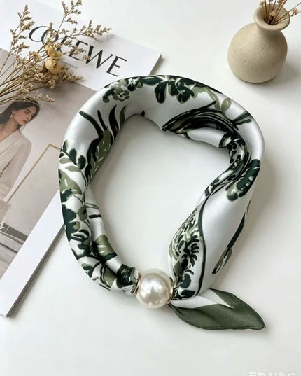 Magnetic Pearl Scarf - Sage Floral