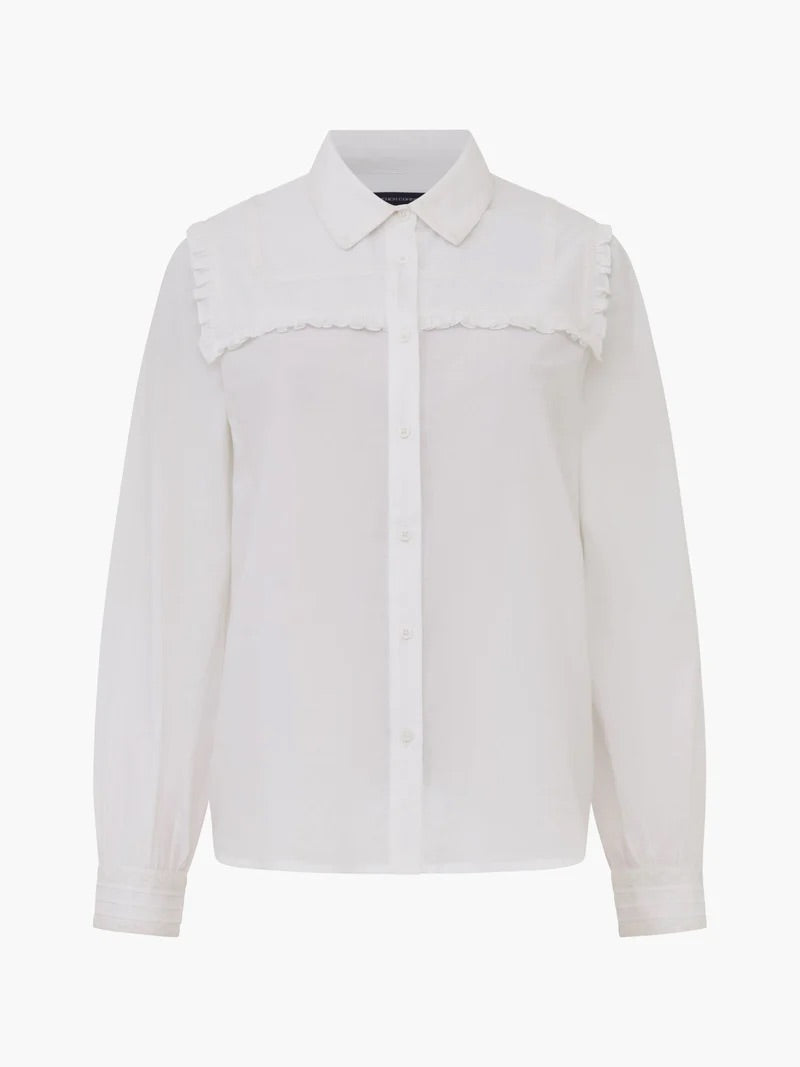 Amelie Cambric Embroidered Shirt - White