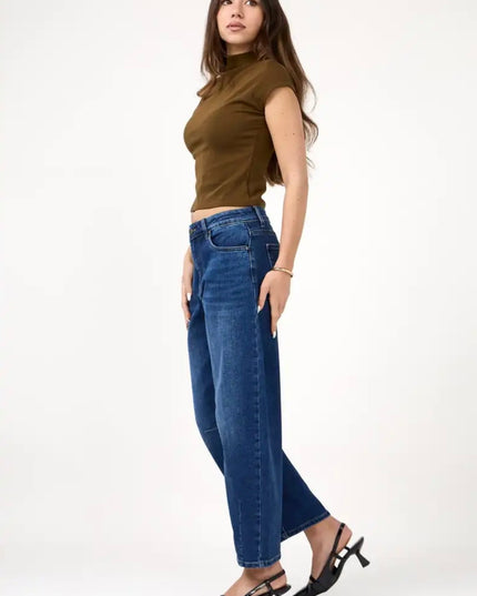 Livia Barrel Jean - Blue Denim