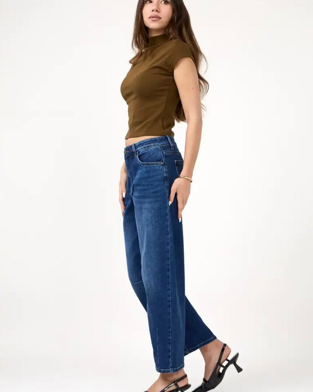 Livia Barrel Jean - Blue Denim