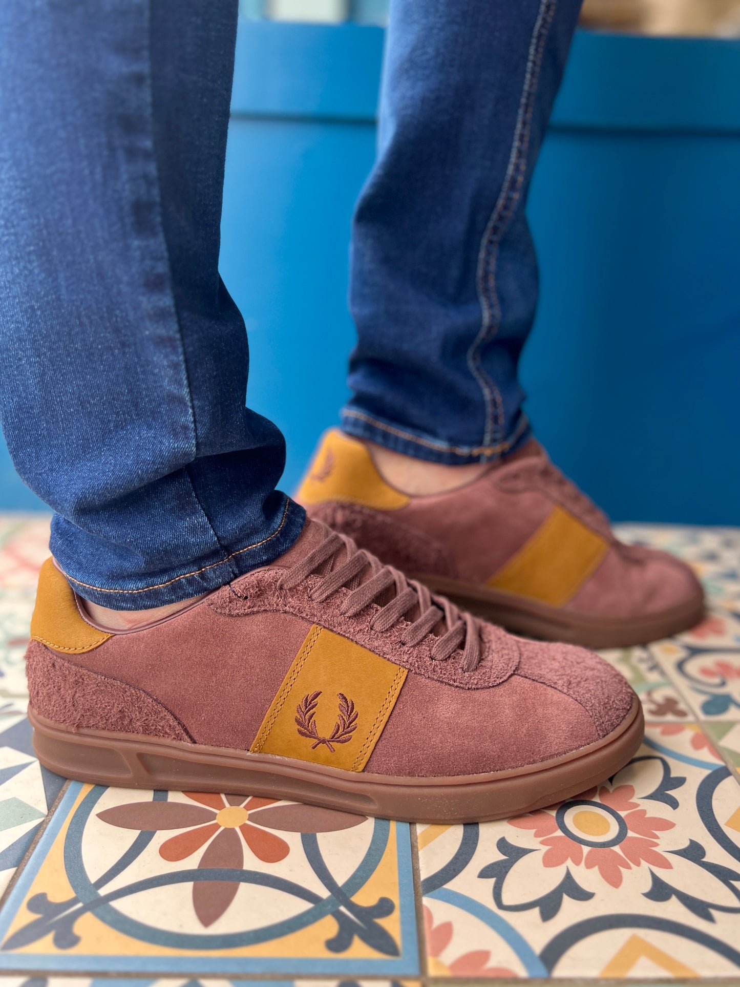 Fred Perry Suede Trainer - Carrington Brick