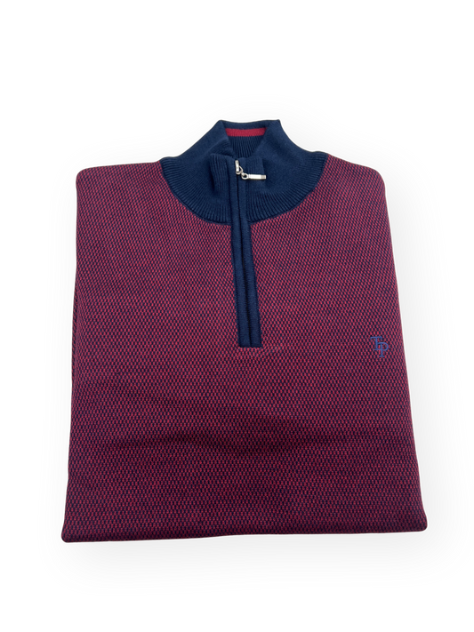 TP056K 1/4 Zip - Navy/Red
