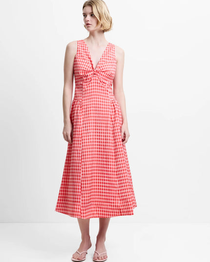 Sheila Voluminous Midi Dress - Watermelon Red