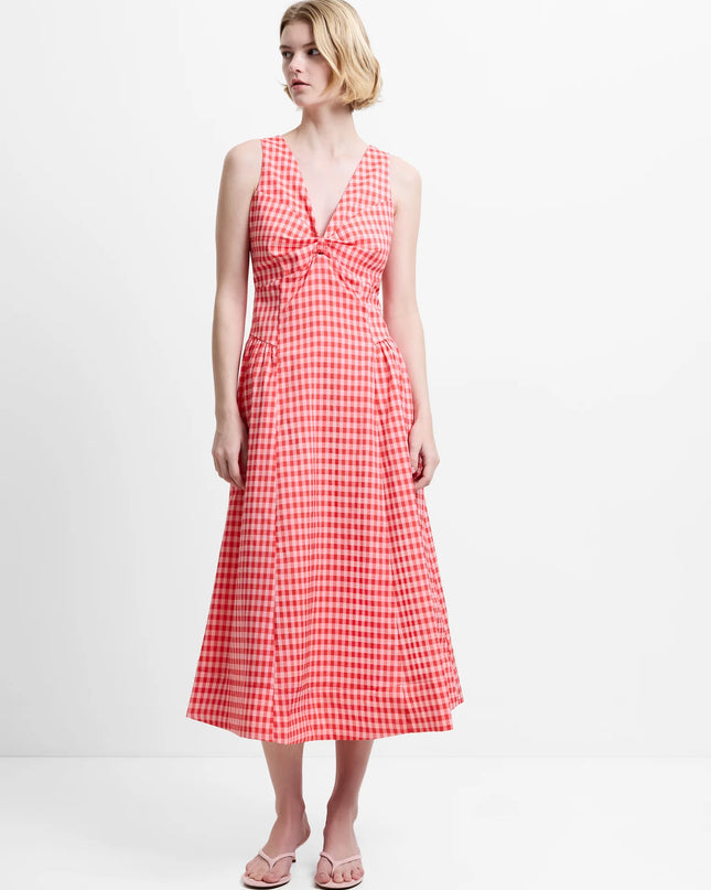 Sheila Voluminous Midi Dress - Watermelon Red