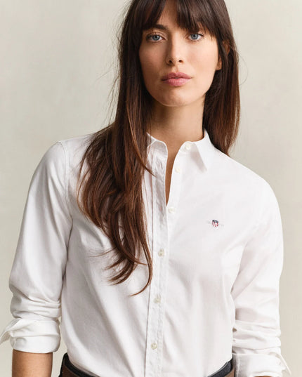 Stretch Oxford Shirt - White