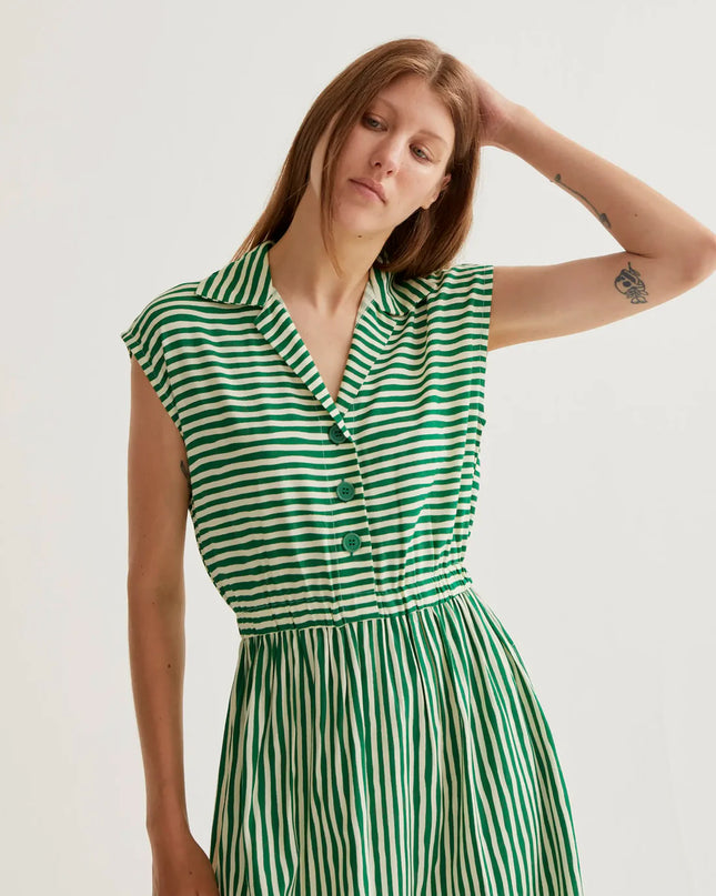 Stripe Midi Dress - Green