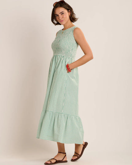 Trin Dress - Green Stripe