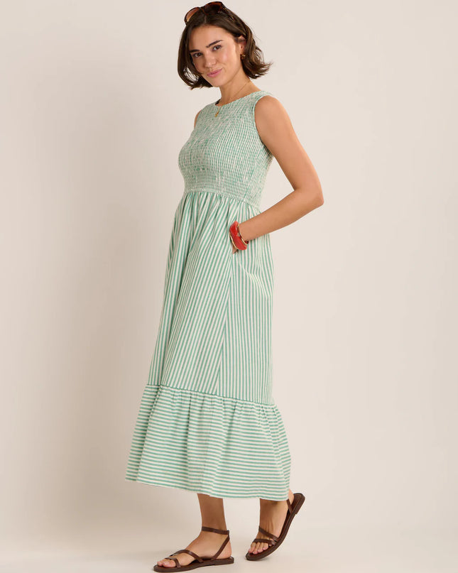 Trin Dress - Green Stripe