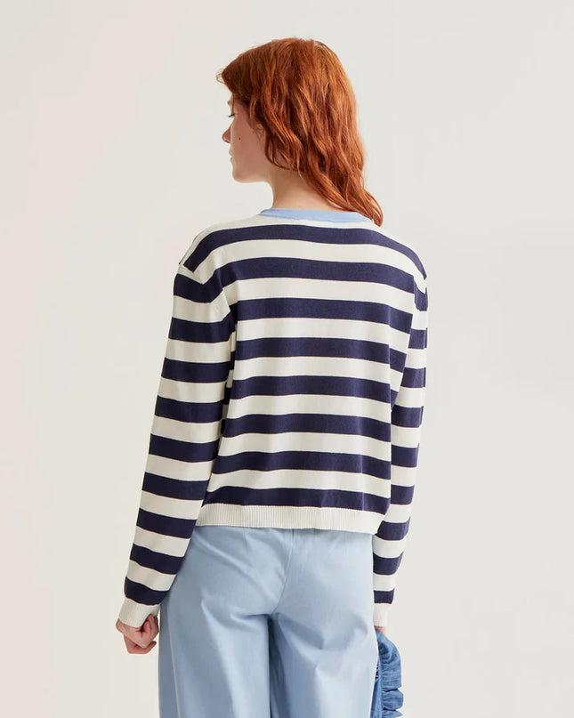 Nautical Cardigan - Navy/Blue