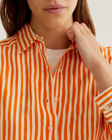Eva Stripe Shirt - Orange