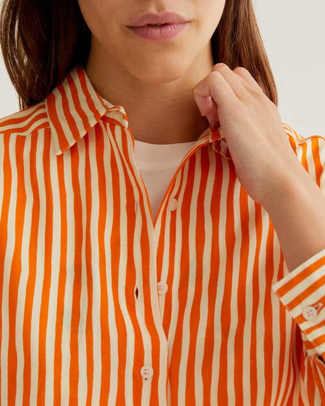 Eva Stripe Shirt - Orange