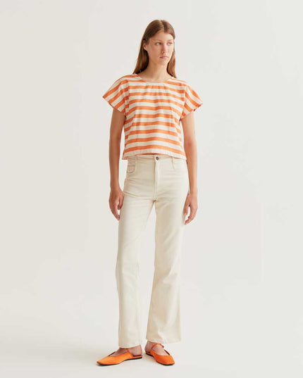 Vanora Block Stripe Top - Orange
