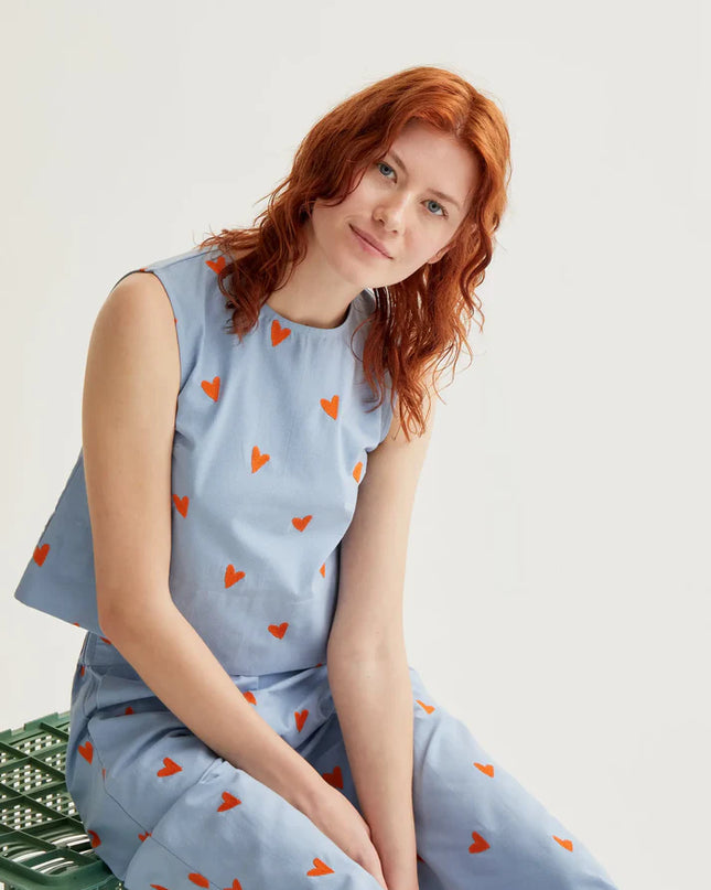 Susie Embroidered Heart Top