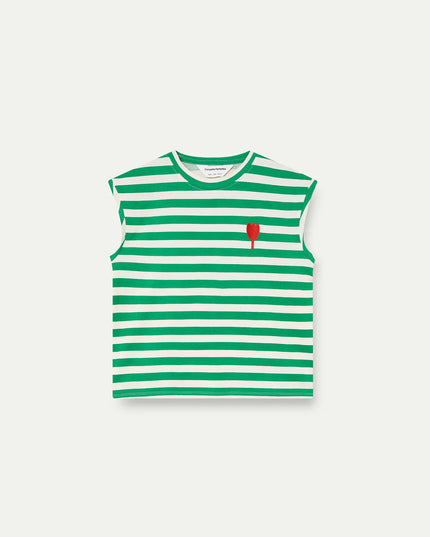 Bold Stripe Tank T-Shirt - Green