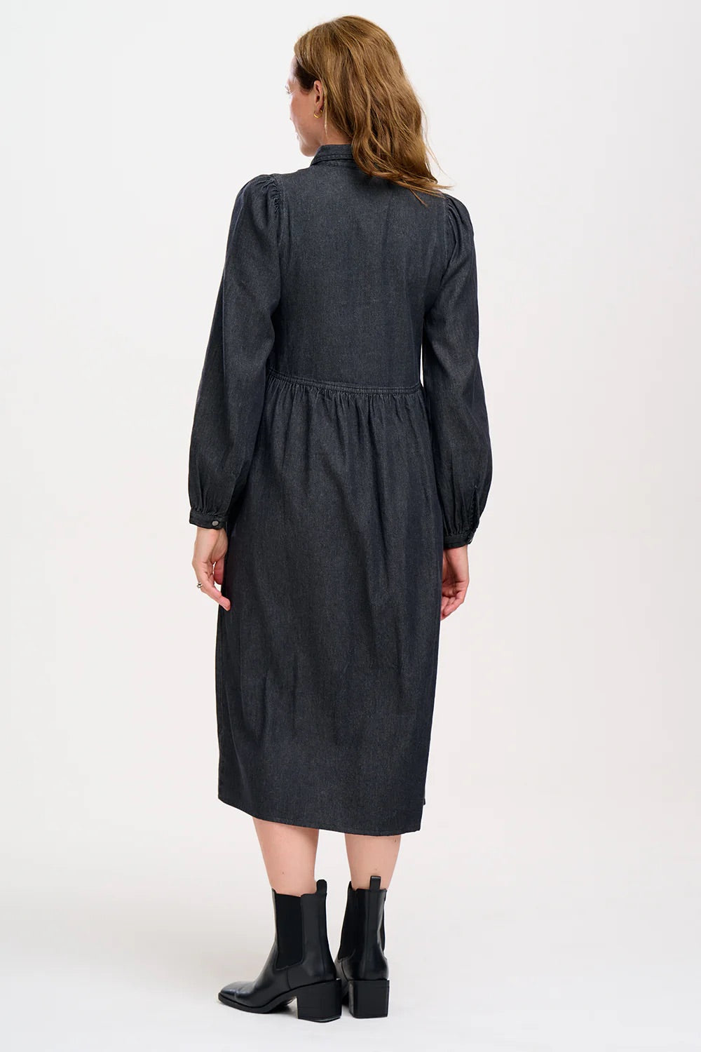 Sugarhill Brighton - Kirsty Midi Smock Dress - Washed Black