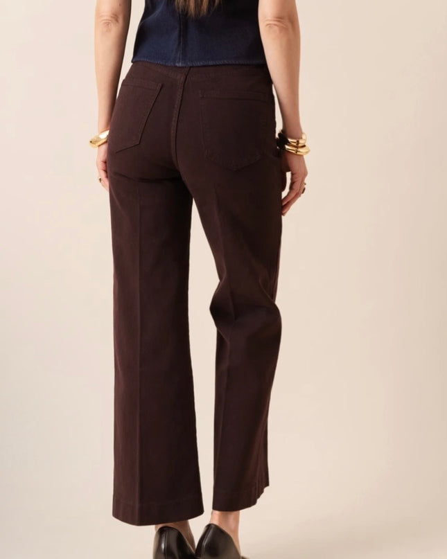 Vienna Wide Leg Jeans - Plum