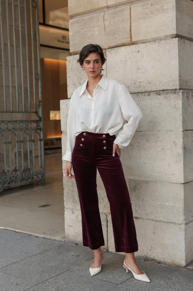 Victoria Corduroy Trouser - Burgundy