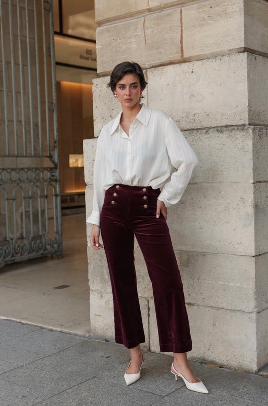 Victoria Corduroy Trouser - Burgundy