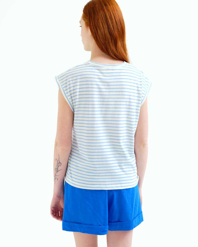 Palm Tree Tank T-Shirt - Aqua