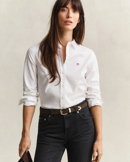 Stretch Oxford Shirt - White