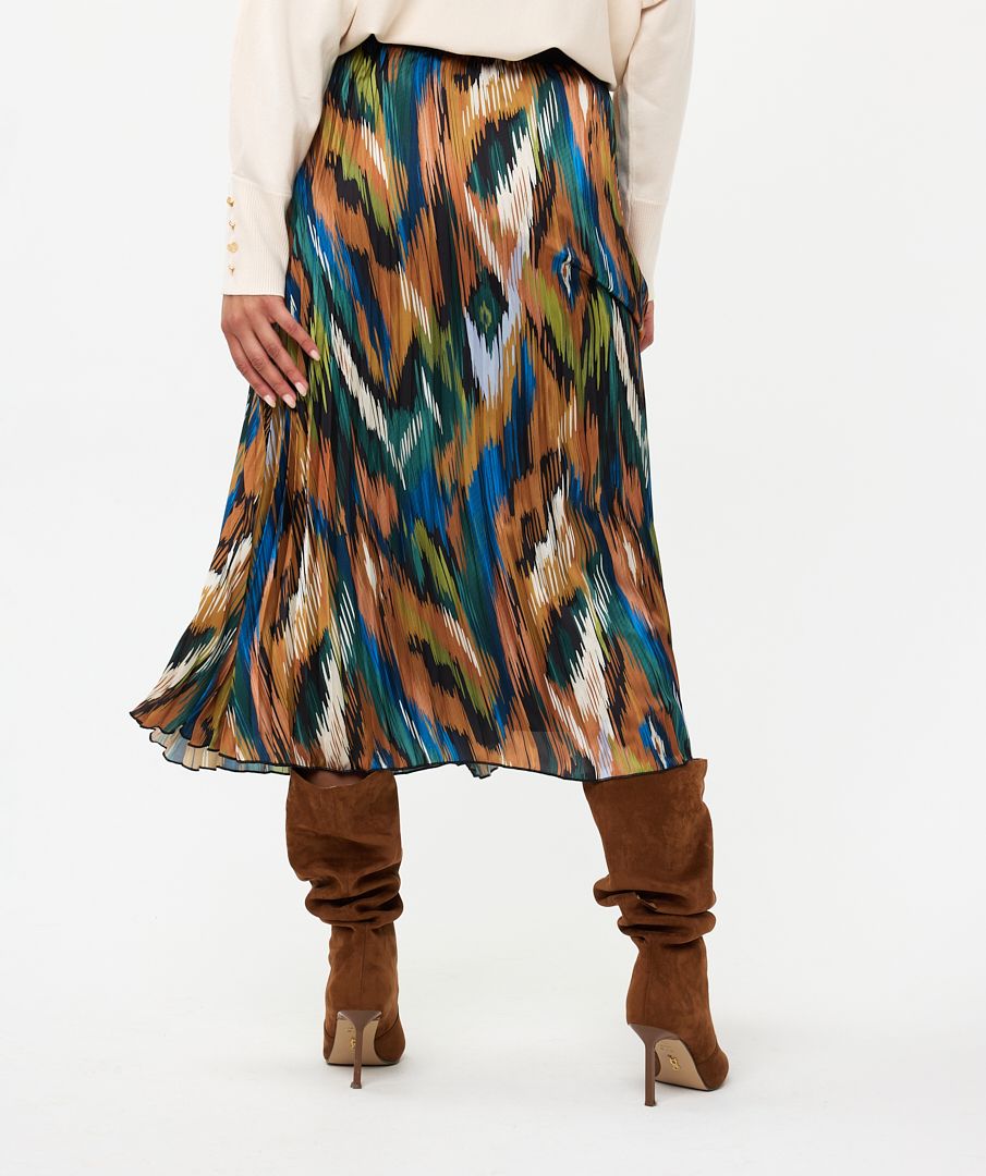 EsQualo - Universe Lightning Print Pleated Skirt