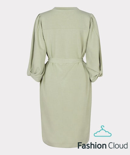 EsQualo Twisted Sleeve Modal Dress - Pistachio