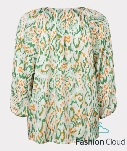 EsQualo Raglan Oriental Print Blouse - Pastel