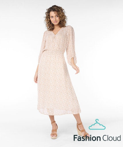 EsQualo Cheetah Wrapover Dress - Pastel