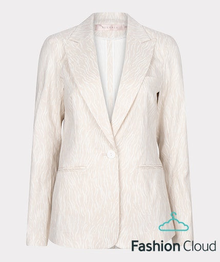 EsQualo Zebra Print Blazer - Sand