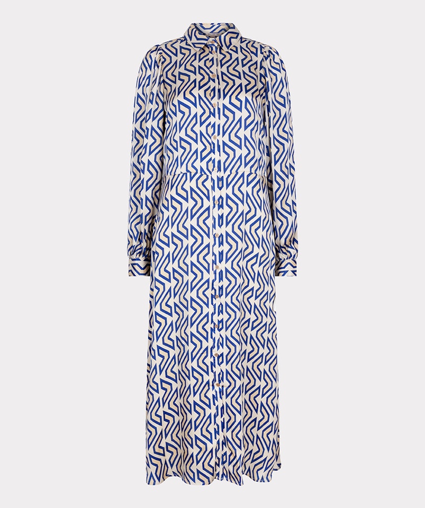 EsQualo - Utopia Print Dress - Blue