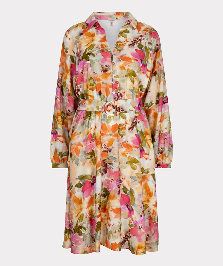 EsQualo - Floral Garden Print Raglan Dress - Multi