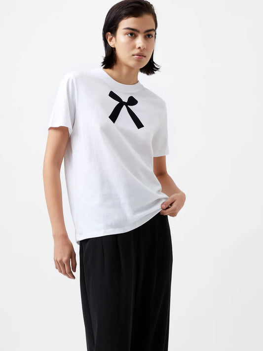 Bow Graphic T-Shirt - White