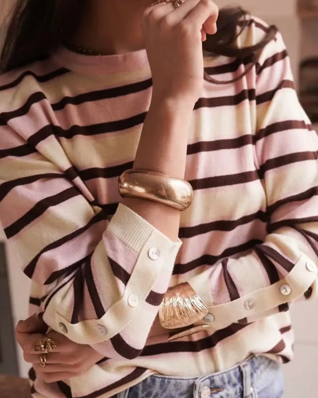 Maggie Breton Sweater - Pink/Lemon