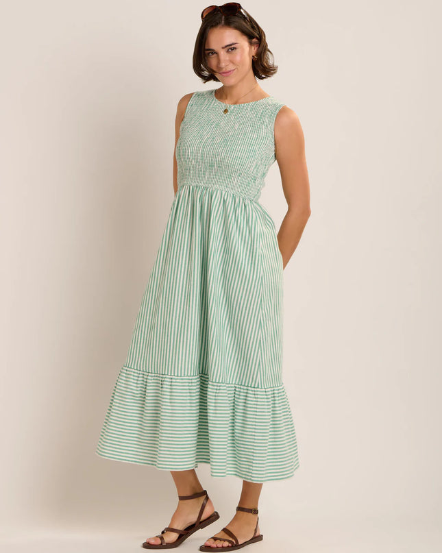 Trin Dress - Green Stripe