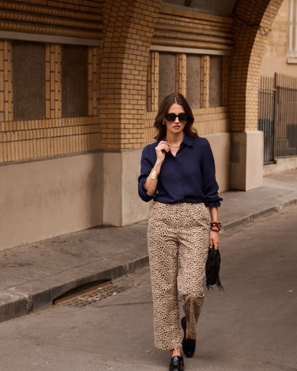Jodie Straight Leg Trouser - Leopard