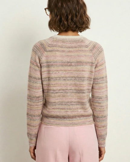 Anya Striped Mélange Sweater - Pink Mix