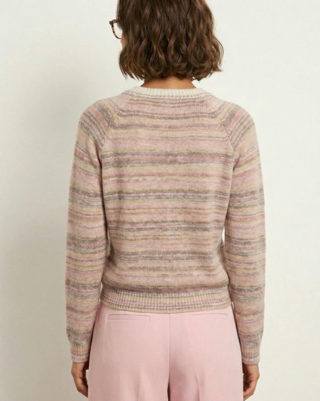 Anya Striped Mélange Sweater - Pink Mix