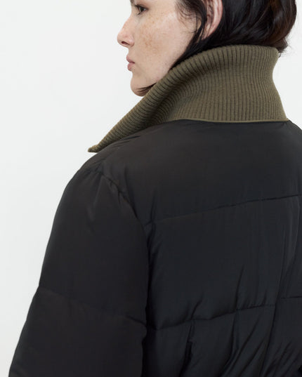 Minnie Black Layered Longline Puffer Coat